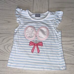 Boutique Blue Striped Kids Top